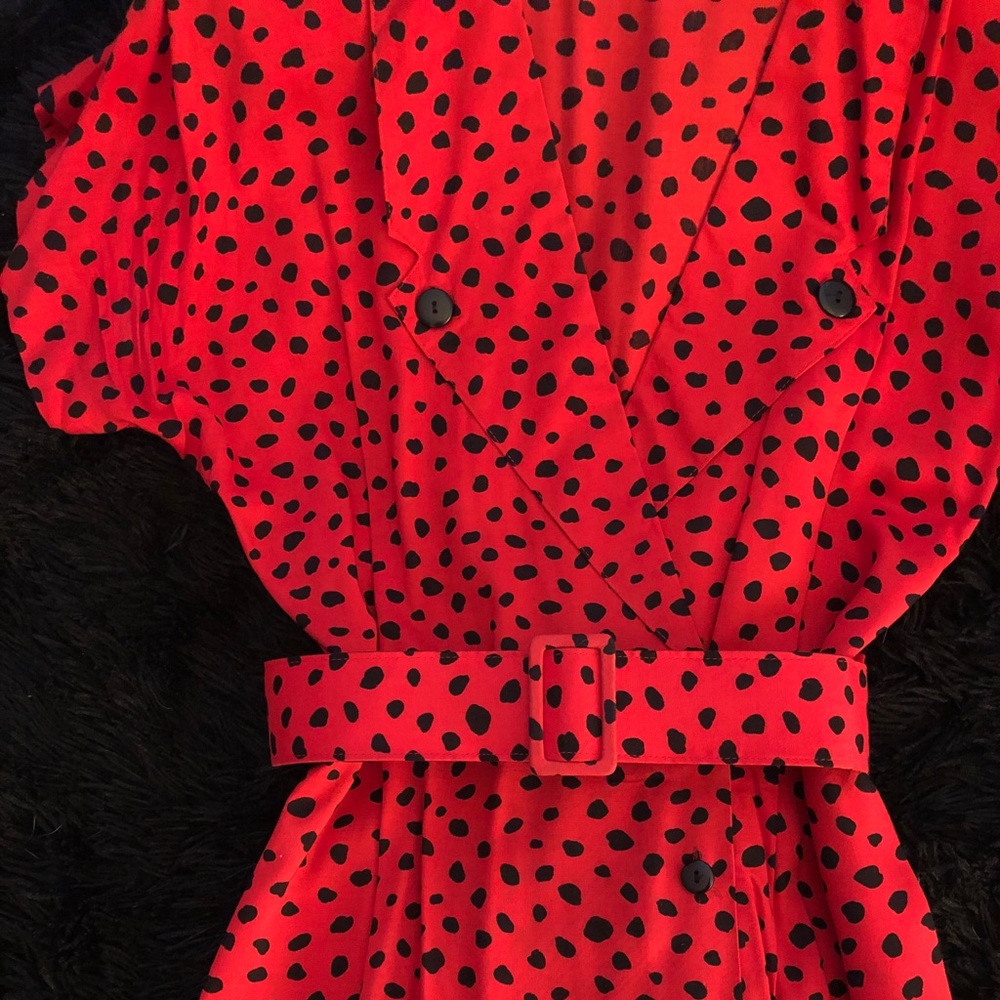 Vintage Red Button Up Dress Size 9/10
